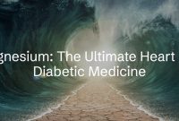 Powerful ocean waves parting to reveal a clear path forward, with the text ‘Magnesium: The Ultimate Heart and Diabetic Medicine,’ symbolizing healing and restoration.