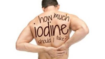 Man with text on his back asking how much iodine to take, representing common questions about iodine dosage and supplementation for metabolic and thyroid health.