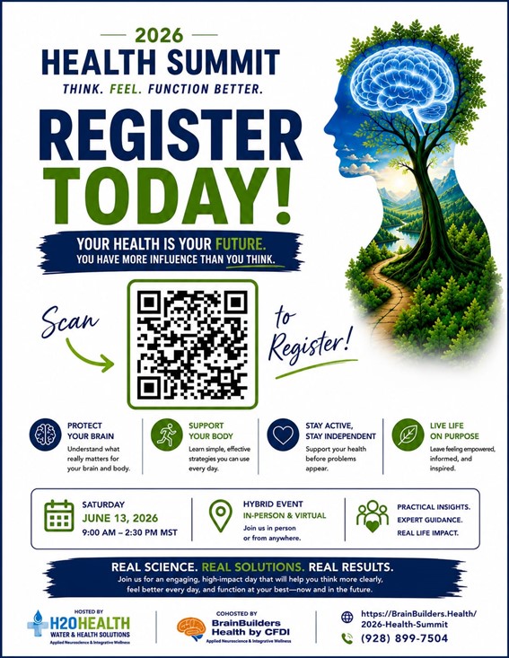 2026 Health Summit registration poster with QR code and event details.