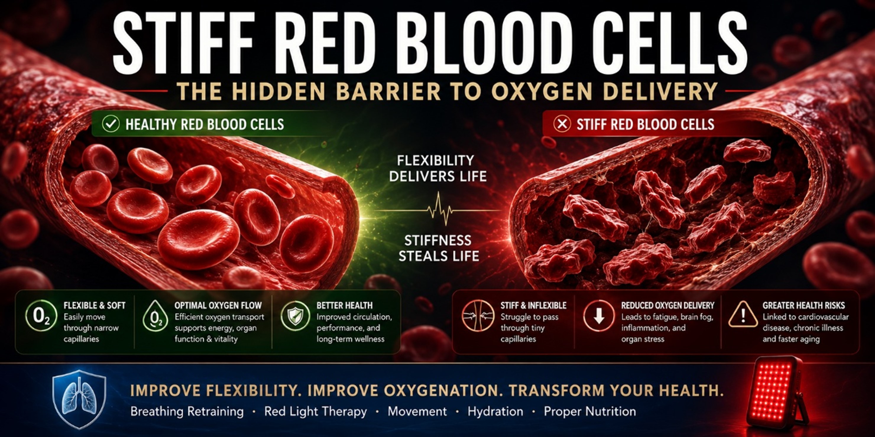 Stiff Red Blood Cells: The Hidden Barrier to Oxygen Delivery