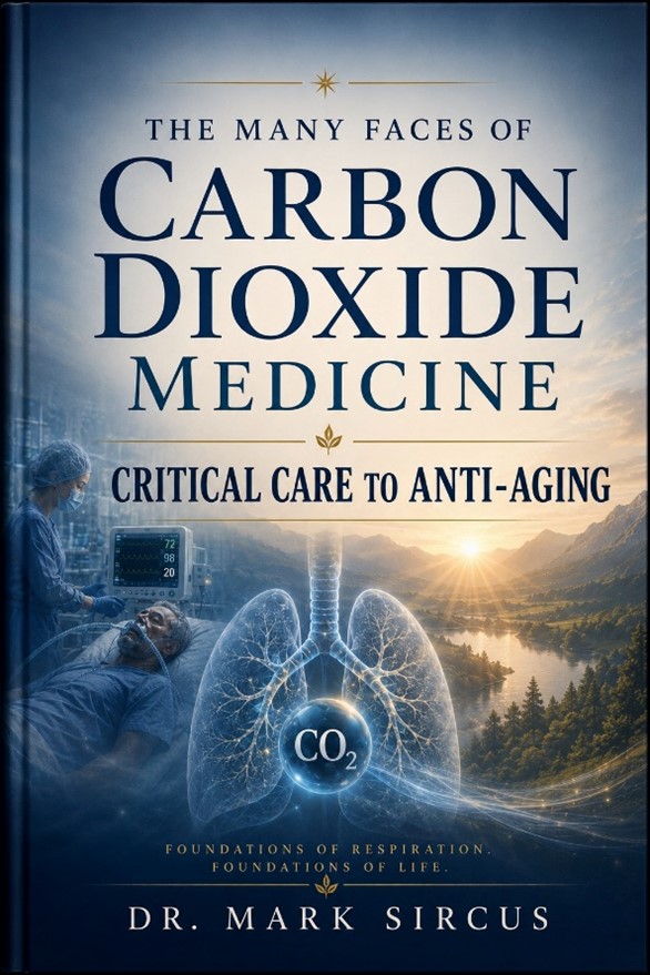 Cover of Dr. Mark Sircus’s upcoming book The Many Faces of Carbon Dioxide Medicine: Critical Care to Anti-Aging.