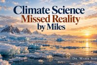 Arctic landscape at sunset with the title “Climate Science Missed Reality by Miles.”