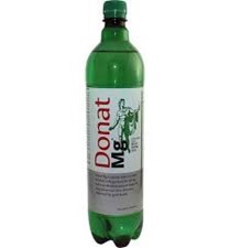 Bottle of Donat Mg magnesium-rich mineral water.