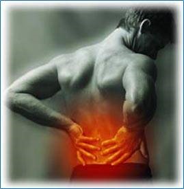 Man holding his lower back with highlighted pain.